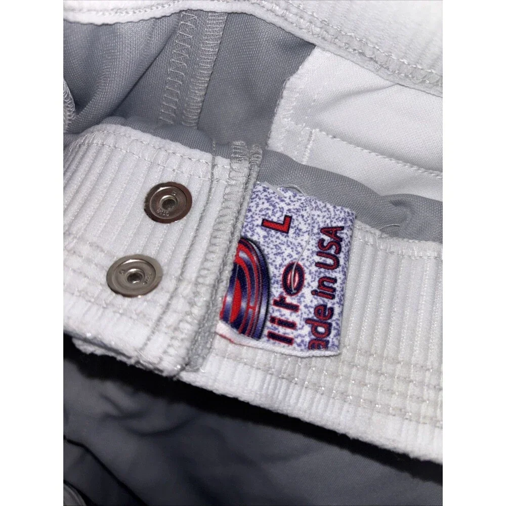 Baseball Pants Gray Red Piping Zip Snap Youth L Stretch Pockets 31X33